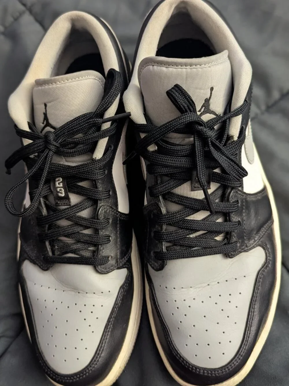 Air Jordan 1 Low Shadow Black Grey White Men's Size 12 Sneakers w/ Authenticity